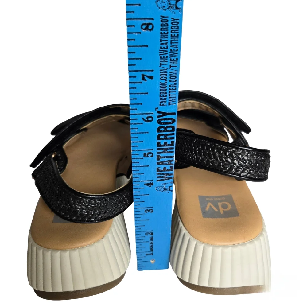 Dolce Vita Fighter Sporty Platform Sandals Black Woven Adjustable Straps